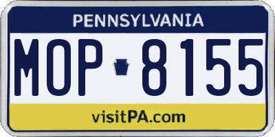 PA license plate MOP8155