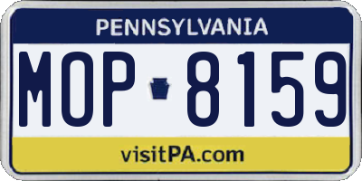 PA license plate MOP8159
