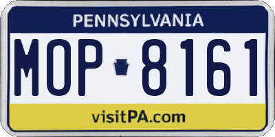 PA license plate MOP8161