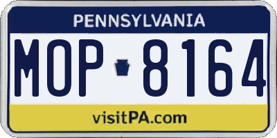 PA license plate MOP8164