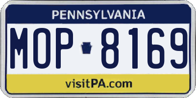 PA license plate MOP8169