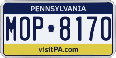PA license plate MOP8170