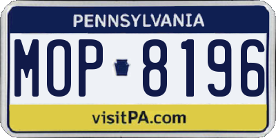 PA license plate MOP8196