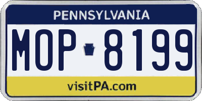 PA license plate MOP8199