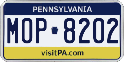 PA license plate MOP8202
