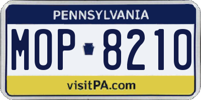 PA license plate MOP8210