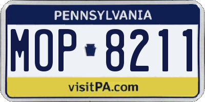 PA license plate MOP8211