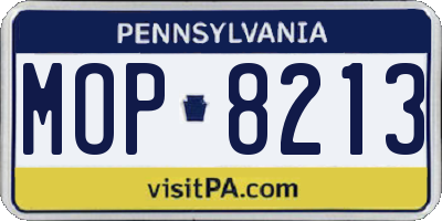 PA license plate MOP8213