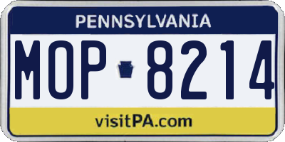 PA license plate MOP8214