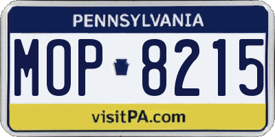 PA license plate MOP8215