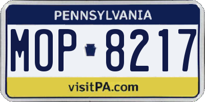 PA license plate MOP8217