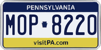 PA license plate MOP8220