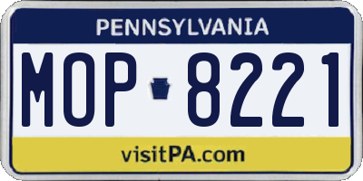PA license plate MOP8221