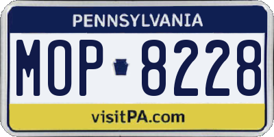 PA license plate MOP8228