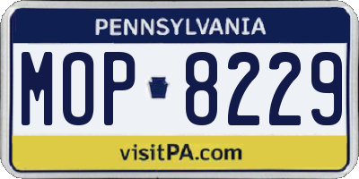 PA license plate MOP8229