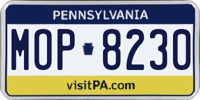 PA license plate MOP8230