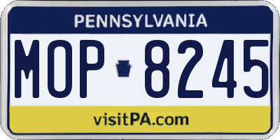 PA license plate MOP8245