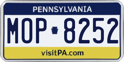 PA license plate MOP8252