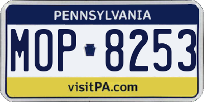 PA license plate MOP8253