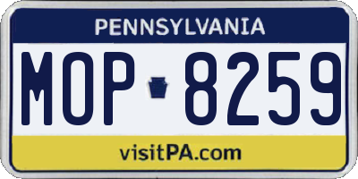 PA license plate MOP8259
