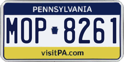 PA license plate MOP8261