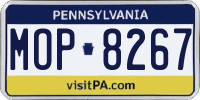 PA license plate MOP8267