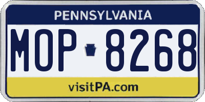 PA license plate MOP8268