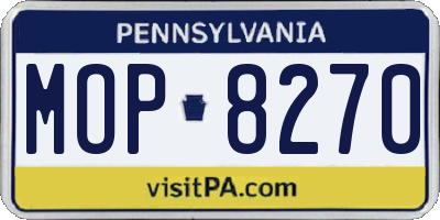 PA license plate MOP8270