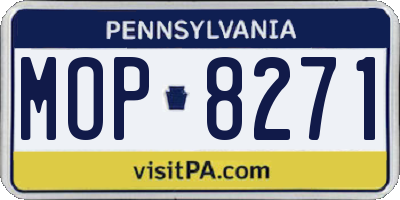 PA license plate MOP8271