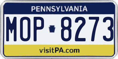 PA license plate MOP8273