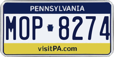 PA license plate MOP8274