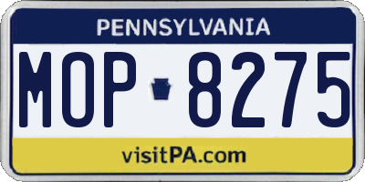 PA license plate MOP8275