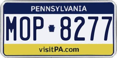 PA license plate MOP8277