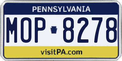 PA license plate MOP8278