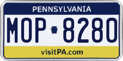 PA license plate MOP8280