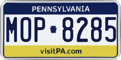 PA license plate MOP8285