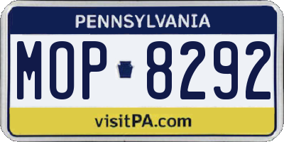 PA license plate MOP8292