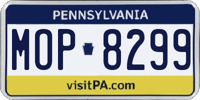 PA license plate MOP8299