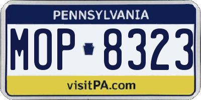 PA license plate MOP8323