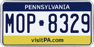 PA license plate MOP8329