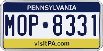 PA license plate MOP8331