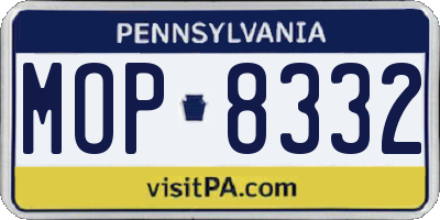 PA license plate MOP8332