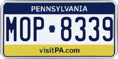 PA license plate MOP8339