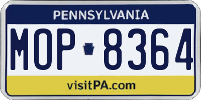 PA license plate MOP8364