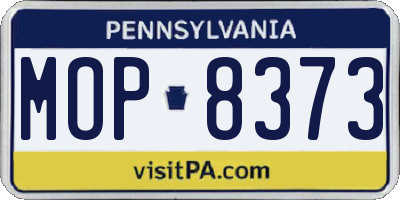 PA license plate MOP8373