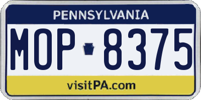 PA license plate MOP8375