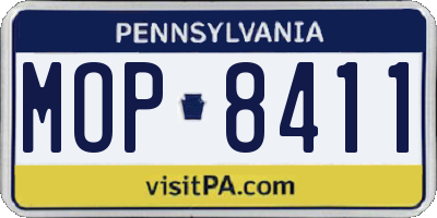 PA license plate MOP8411