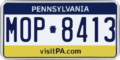 PA license plate MOP8413