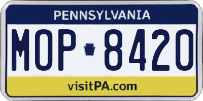 PA license plate MOP8420