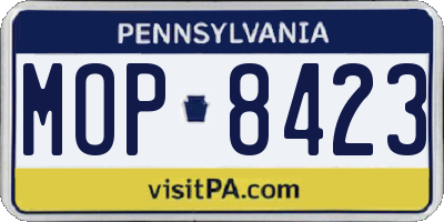 PA license plate MOP8423